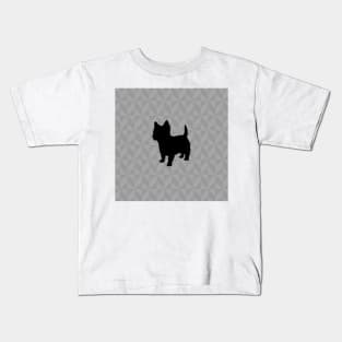 Cairn Terrier / Westie Dog Lover Gift - Scandi Geometric Silhouette Kids T-Shirt